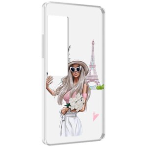 Чехол MyPads Селфи-в-Париже женский для Meizu Pro 7 Plus задняя-панель-накладка-бампер
