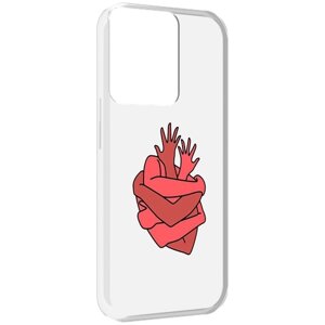 Чехол MyPads сердце из ручек для OPPO Reno 8 задняя-панель-накладка-бампер