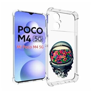 Чехол MyPads шлем космонавта для Xiaomi Poco M4 5G задняя-панель-накладка-бампер