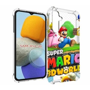 Чехол MyPads Super Mario 3D World для Samsung Galaxy A54 задняя-панель-накладка-бампер