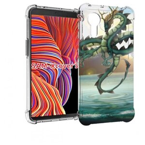 Чехол MyPads водяной-дракон для Samsung Galaxy Xcover 5 задняя-панель-накладка-бампер