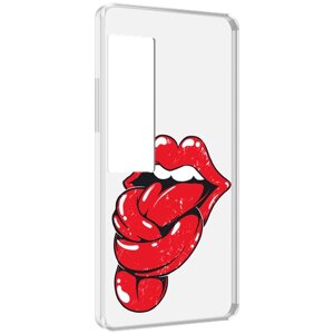 Чехол MyPads яркие губы с языком для Meizu Pro 7 Plus задняя-панель-накладка-бампер