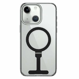Чехол на iPhone 15 с подставкой WiWU Magnetic Stand для с поддержкой MagSafe, FYY-014, прозрачный черный