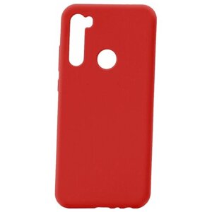 Чехол на Xiaomi Redmi Note 8T Kruche Silicone Plain Red, противоударный пластиковый кейс, защитный силиконовый бампер, софттач накладка с защитой камеры