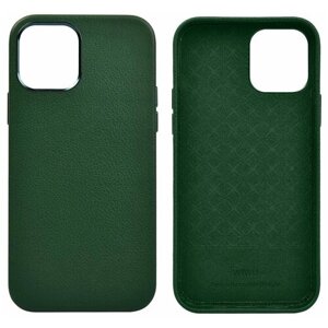 Чехол накладка для Айфон 12 про макс кожаный wiwu calfskin phone case (зелёный)