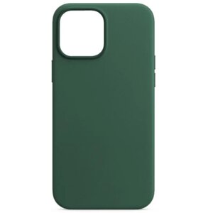 Чехол-накладка кожаный Leather Case с беспроводной зарядкой MagSafe на iPhone 14- зеленый