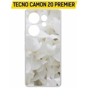 Чехол-накладка Krutoff Clear Case Белые лилии для TECNO Camon 20 Premier