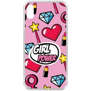 Чехол-накладка Krutoff Clear Case Girl Power для iPhone XS Max