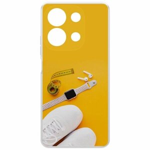 Чехол-накладка Krutoff Clear Case Кроссовки женские Фитнес для Xiaomi Redmi Note 13 4G