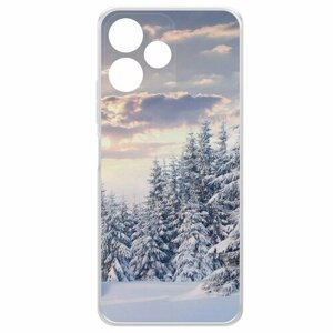 Чехол-накладка Krutoff Clear Case Снежный пейзаж для Xiaomi Poco M6 Pro 5G