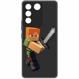 Чехол-накладка Krutoff Soft Case Minecraft-Алекс для Vivo T2 черный