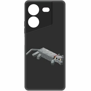 Чехол-накладка Krutoff Soft Case Minecraft-Кошка для TECNO Pova 5 Pro черный