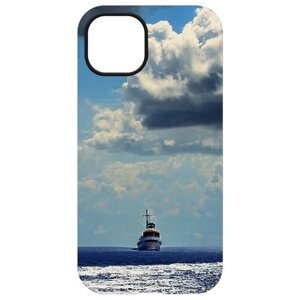 Чехол-накладка Krutoff Soft Case Море для iPhone 13 черный