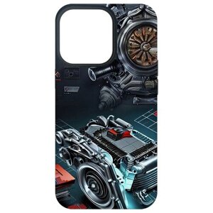 Чехол-накладка Krutoff Soft Case Моторы для iPhone 13 Pro черный