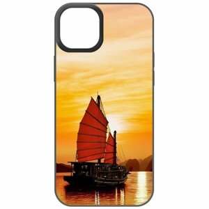 Чехол-накладка Krutoff Soft Case Вьетнам, Бухта Халонг для iPhone 15 Plus черный