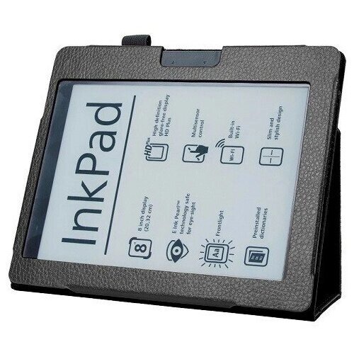 Чехол-обложка MyPads для PocketBook 840-2 InkPad 2 из качественной эко-кожи закрытого типа с магнитной крышкой черный кожаный