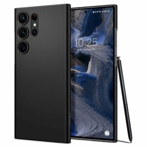 Чехол Spigen на Samsung Galaxy S23 Ultra (ACS05636) AirSkin / Спиген чехол для Галакси С23 Ультра накладка, противоударный, с защитой камеры, черный