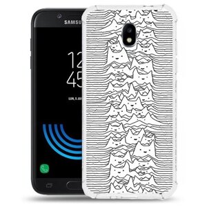 Чехол задняя-панель-накладка-бампер MyPads черно белые коты 3D для Samsung Galaxy J5 (2017) SM-J530F противоударный