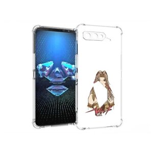Чехол задняя-панель-накладка-бампер MyPads девушка волк для Asus ROG Phone 5 (1) противоударный