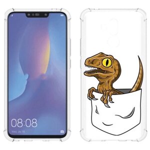 Чехол задняя-панель-накладка-бампер MyPads динозавр в кармане для Huawei Mate 20 Lite (SNE-LX1) противоударный