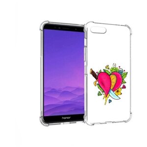 Чехол задняя-панель-накладка-бампер MyPads Фруктовое сердце для Huawei Honor 7A/Y5 Prime 2018/Y5 Lite 2018/Y5 20 противоударный