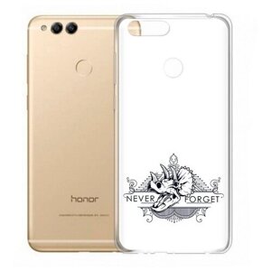 Чехол задняя-панель-накладка-бампер MyPads логотип носорога никогда не забуду для Huawei Honor 7X противоударный