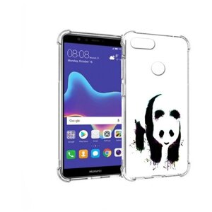 Чехол задняя-панель-накладка-бампер MyPads панда в акварели для Huawei Y9 (2018)/Huawei Enjoy 8 Plus противоударный