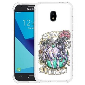 Чехол задняя-панель-накладка-бампер MyPads рисунок коней в цветах для Samsung Galaxy J3 Prime SM-J330F/Samsung Galaxy J3 (2017) SM-J330F противоударный