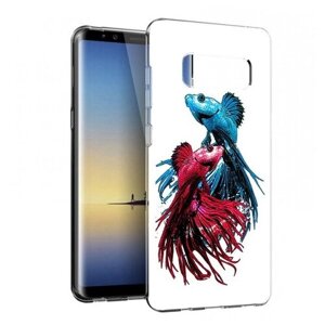 Чехол задняя-панель-накладка-бампер MyPads рыбы петушки для Samsung Galaxy Note 8 SM-N950 противоударный