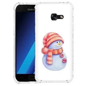 Чехол задняя-панель-накладка-бампер MyPads Веселый снеговик для Samsung Galaxy A7 (2017) SM-A720F 5.7 противоударный