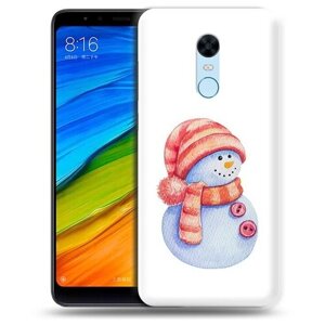Чехол задняя-панель-накладка-бампер MyPads Веселый снеговик для Xiaomi Redmi 5 Plus противоударный