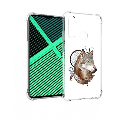 Чехол задняя-панель-накладка-бампер MyPads волк и ловец снов для Motorola Moto G8 Power Lite противоударный