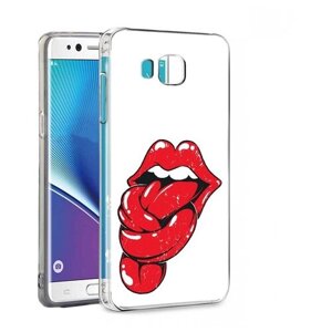 Чехол задняя-панель-накладка-бампер MyPads яркие губы с языком для Samsung Galaxy Note 7 SM-N930F 5.7 противоударный