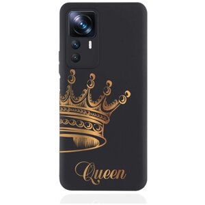 Черный силиконовый чехол MustHaveCase для Xiaomi 12T Парный чехол корона Queen