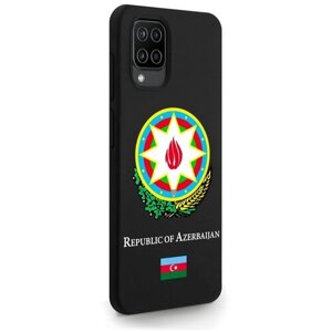 Черный силиконовый чехол SignumCase для Samsung Galaxy A12 Герб Азербайджана для Самсунг Галакси А12
