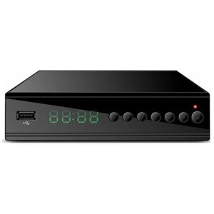 Цифровой ресивер DVB-T2/C сигнал HD-350 черный металл, дисплей DOLBY DIGITAL, HEVC