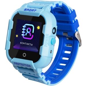 Детские смарт часы-телефон Smart Baby Watch Wonlex KT03 с GPS и камерой. Противоударные и водонепроницаемые. Голубые.