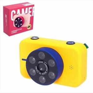 Детский цифровой фотоаппарат / Карта памяти 32G / 4K HD Экшн-камера, желтый