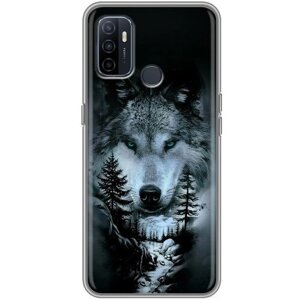Дизайнерский силиконовый чехол для Оппо А53 / OPPO A53 Лесной волк