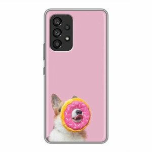 Дизайнерский силиконовый чехол для Самсунг А53 5Ж / Samsung Galaxy A53 5G Собака и пончик