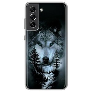 Дизайнерский силиконовый чехол для Самсунг S21 FE / Samsung Galaxy S21 FE Лесной волк