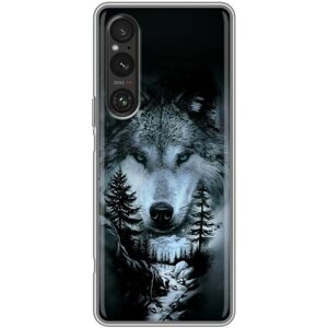 Дизайнерский силиконовый чехол для Сони Иксперия 1 5 / Sony Xperia 1 V Лесной волк