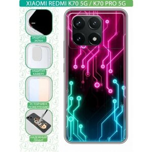 Дизайнерский силиконовый чехол для Сяоми Поко Ф6 Про / Xiaomi Poco F6 Pro Электронные нейроны