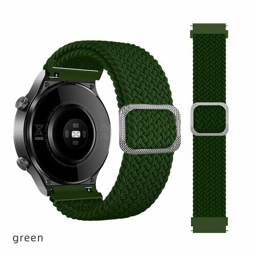 Эластичный тканевый ремешок для умных смарт часов 20 мм Samsung Galaxy Watch Gear Sport Amazfit Bip Huawei Honor Garmin Xiaomi Haylou Realme 20mm Хаки