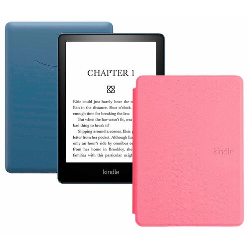 Электронная книга Amazon Kindle PaperWhite 2021 16Gb Ad-Supported Denim с обложкой ReaderONE PaperWhite 2021 Pink
