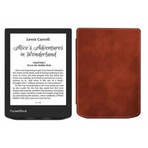 Электронная книга PocketBook 629 Verse, серый с обложкой ReaderONE Brown