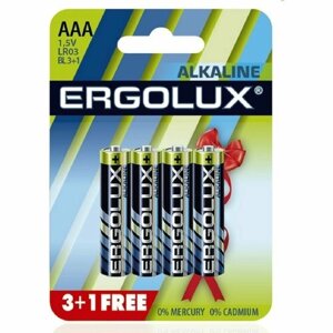 Ergolux LR03 BL3+1(FREE) (12865) батарейка 12865