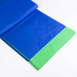 Фон тканевый 300х300 см синий и зеленый двусторонний хромакей Fotokvant BG-3030D Blue/Green