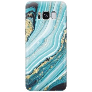 GOSSO Ультратонкий силиконовый чехол-накладка для Samsung Galaxy S8 с принтом "Green Marble"