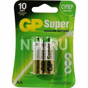 GP Ultra/Super GP15A-2CR2 (LR6) Size AA, щелочной (alkaline)